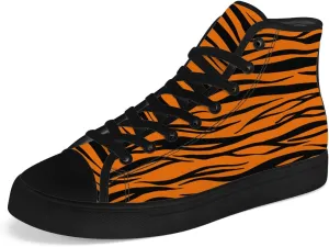 Men's Women's Tiger Print High Top Canvas Shoes High Top Sneakers Lace Up Casual Shoes Gifts for Men Women
