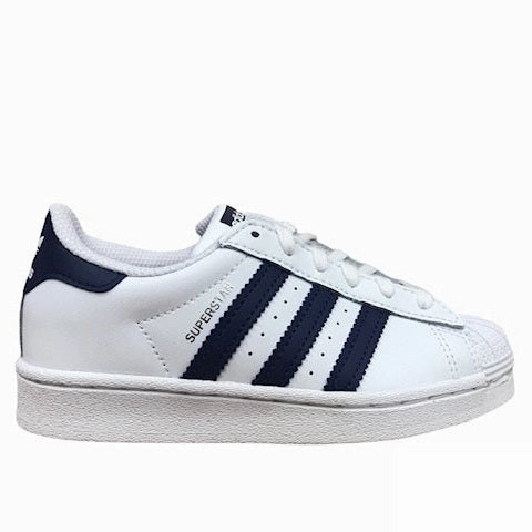 Adidas sneakers bassa per ragazzi Superstar C GZ2884 bianco-blu Rebound Enhancing Foam Replaceable insoles