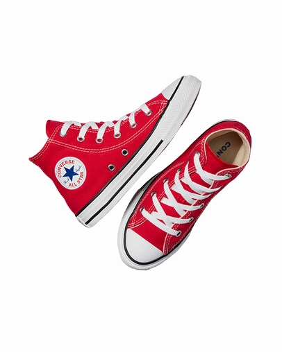 Converse All Star Chuck Taylor HI Junior Tela 3J232C | Sneakers alta rossa cushioned - footbed shoes Custom Fit