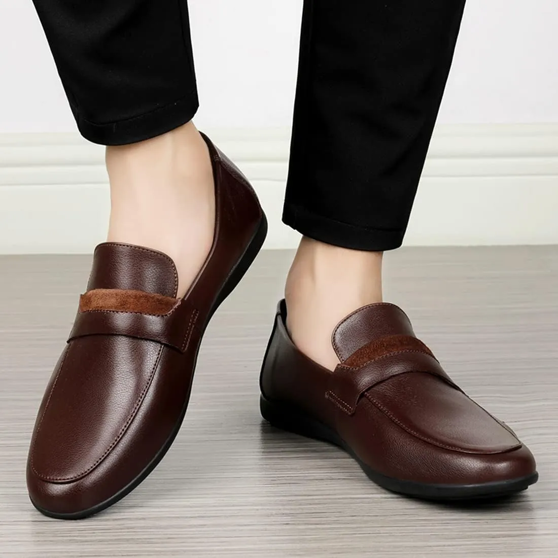 Minishion Anti-Slip Casual Soft Driving Loafers Dress Shoes 0319#