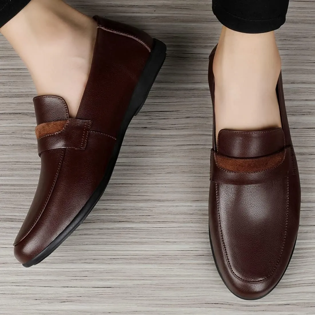 Minishion Anti-Slip Casual Soft Driving Loafers Dress Shoes 0319#