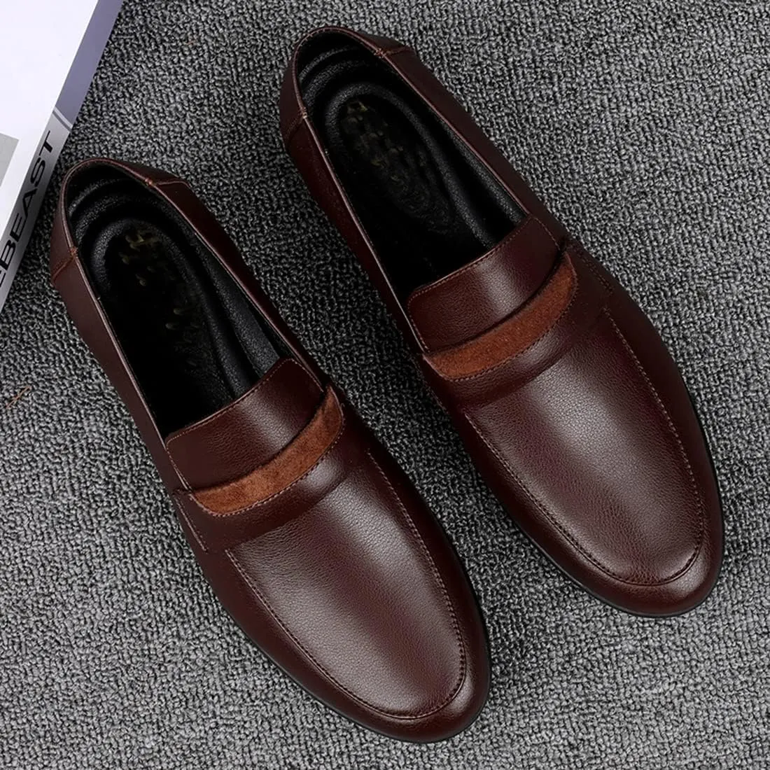 Minishion Anti-Slip Casual Soft Driving Loafers Dress Shoes 0319#