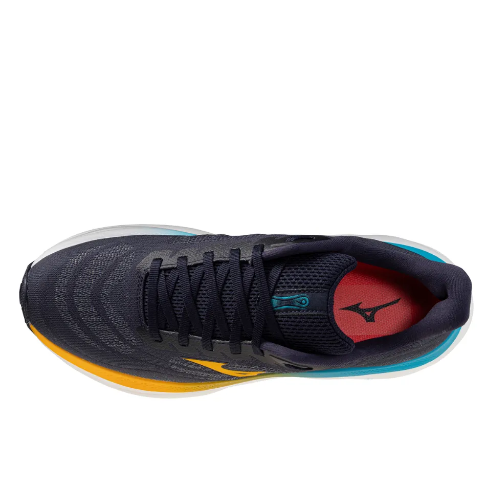 Mizuno Men's Wave Sky 9 Running Shoes in Baritone Blue/Citrus/Capri Breeze AW25 Running - specific