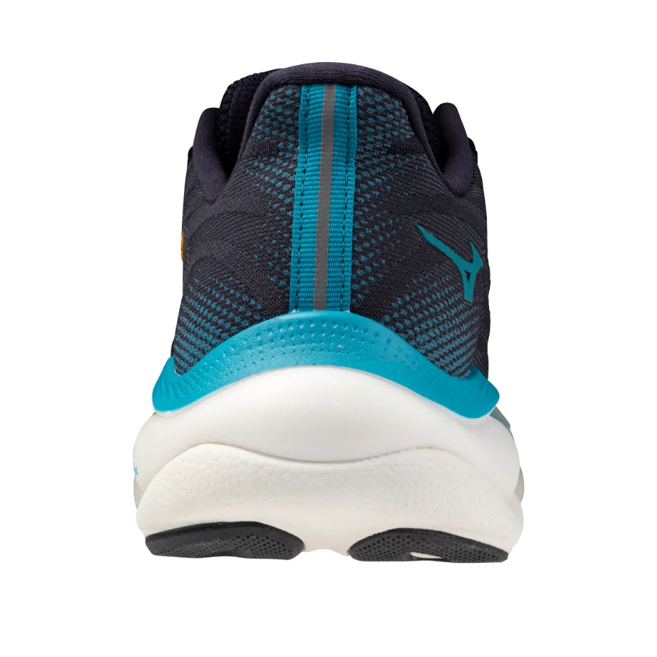 Mizuno Men's Wave Sky 9 Running Shoes in Baritone Blue/Citrus/Capri Breeze AW25 Neutral Cushioning