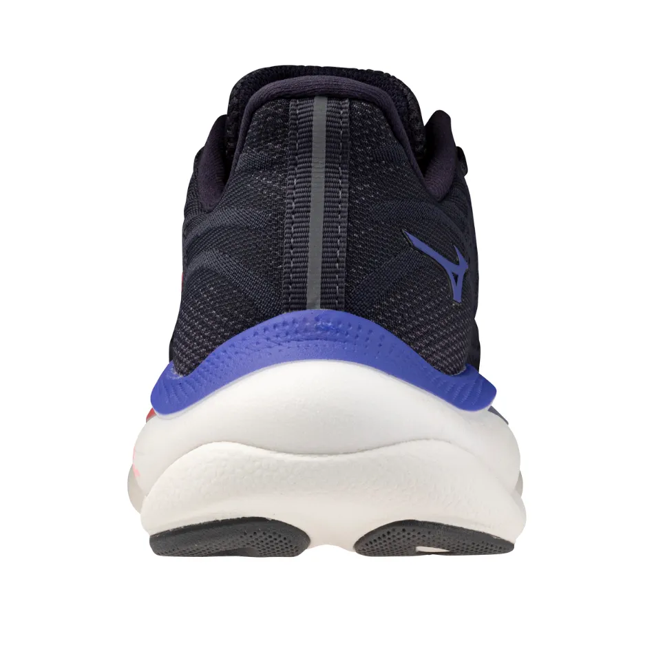 Elevated Design Bounce Support Mizuno Women's Wave Sky 9 Running Shoes in Odyssey Gray/Striking Coral/Iris Bloom AW25