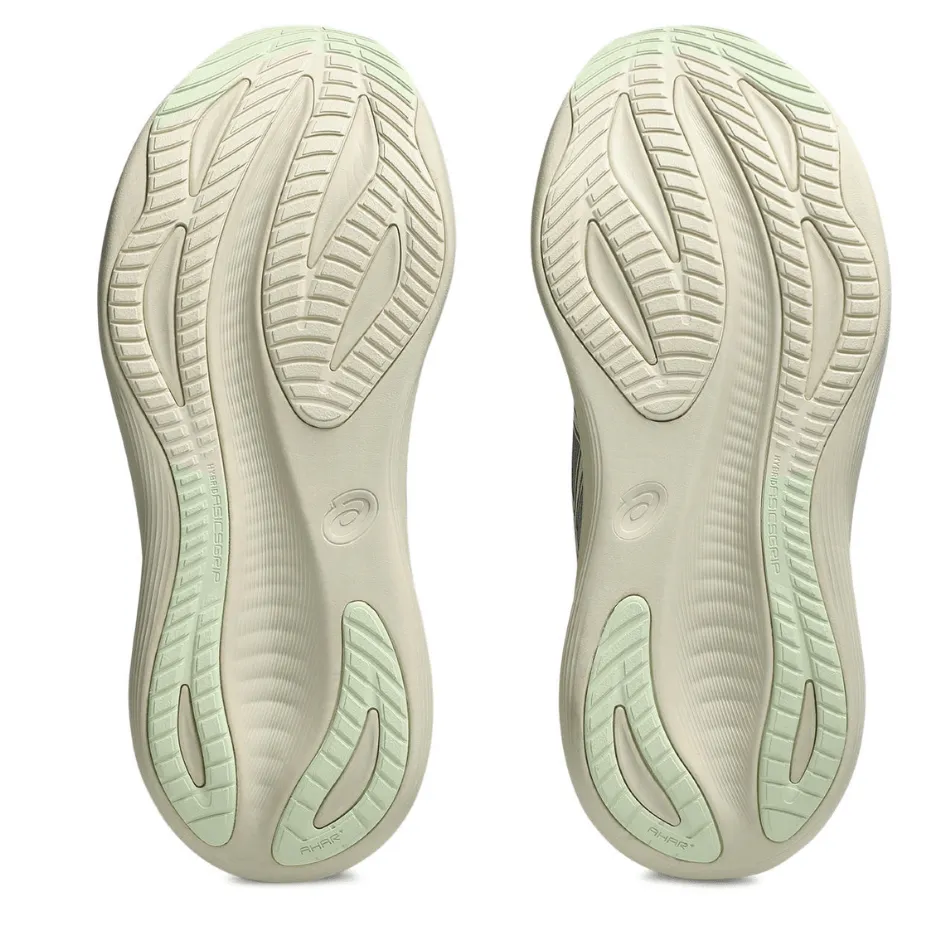 Weatherproof Footwear Sneaker Comfort ASICS Women's GEL-NIMBUS 27 Running Shoes in Monument Blue/Whisper Green AW25