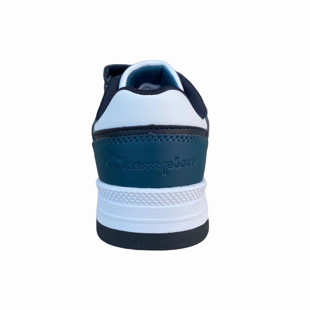 Champion scarpa sneakers da bambino con laccio elastico e velcro RD18 Heritage S32815 BS501 blu-bianco Track Training