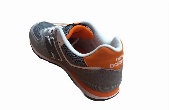 New Balance sneakers da ragazzo KL574P1G grey Contoured Footbed Design shock - absorbing running shoes