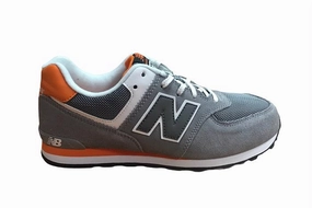 New Balance sneakers da ragazzo KL574P1G grey running in a bamboo bridge area shoes