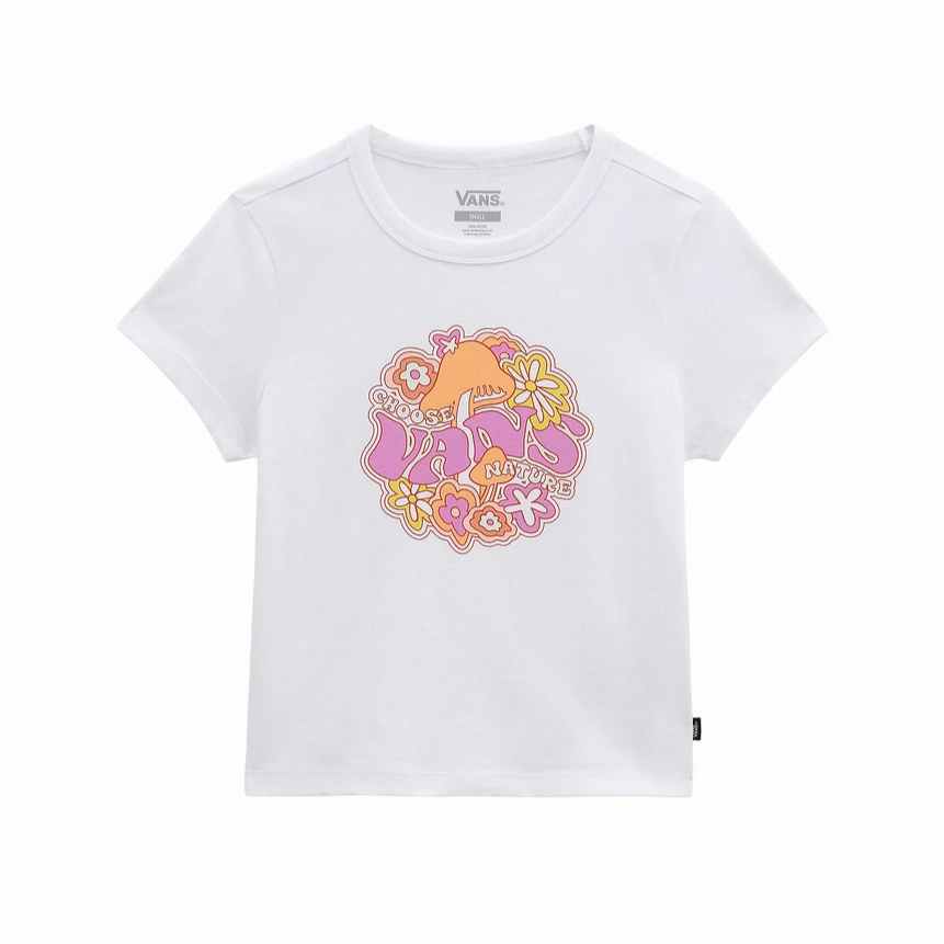 Comfy Vibes Vans maglietta manica corta da ragazza Resort To Nature VN0003GRWHT1 bianco