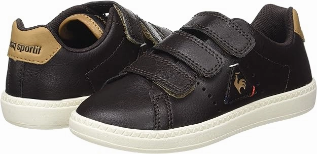 Le Coq Sportif scarpa da bambino con strappo in pelle Courtone 1720116 marrone bold - patterns shoes cricket shoes