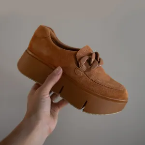 NAKED FEET - PRINCETON in CAMEL Platform Sneakers