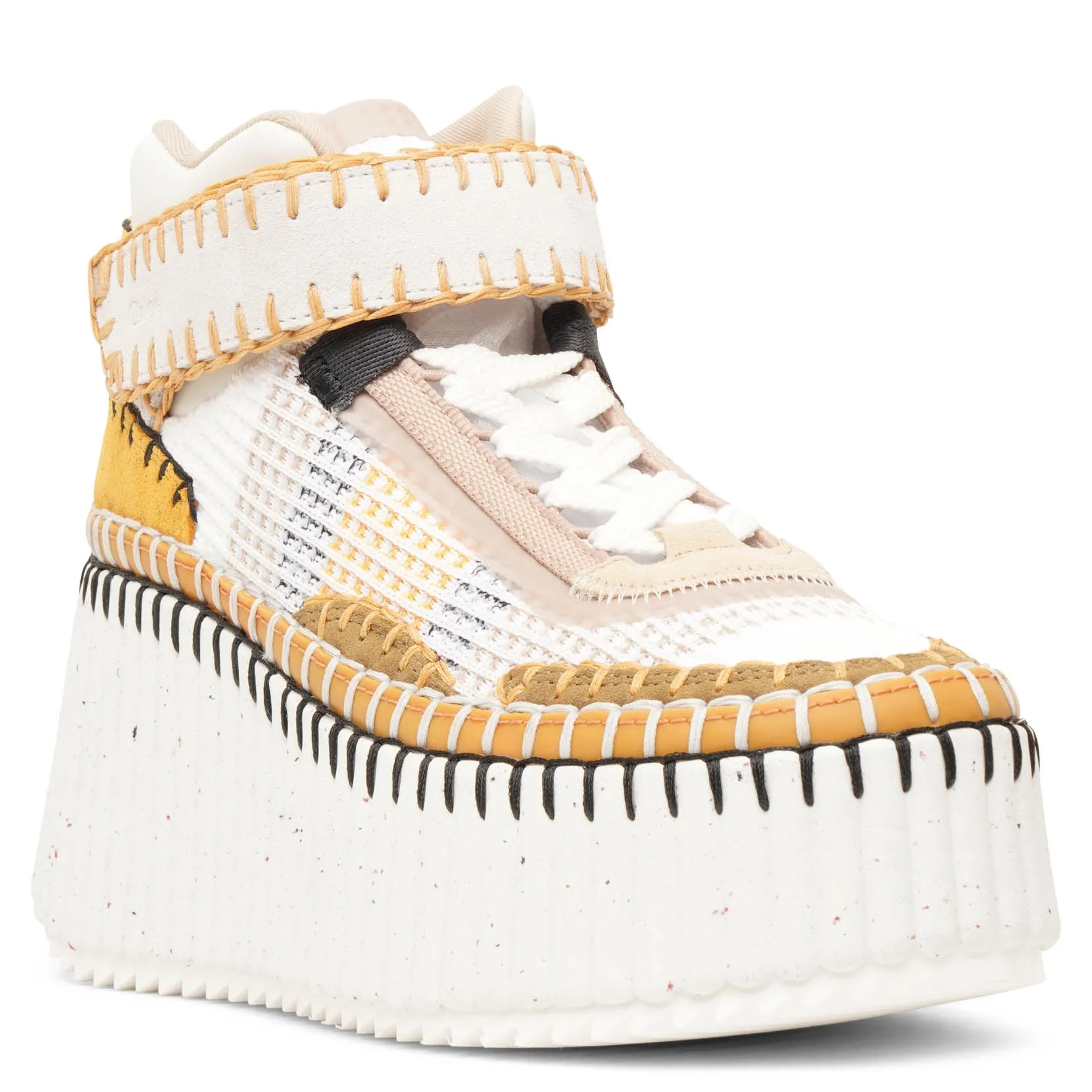 Nama platform light brown mesh sneakers
