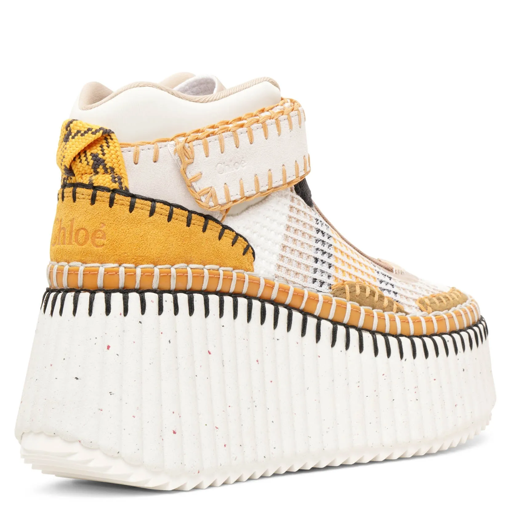 Nama platform light brown mesh sneakers