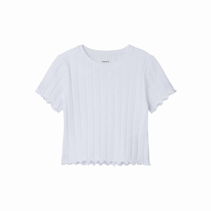 name it maglietta manica corta da bambina Noralina 13231024 bianco Biodegradable Options