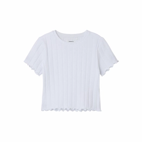 name it maglietta manica corta da bambina Noralina 13231024 bianco Biodegradable Options