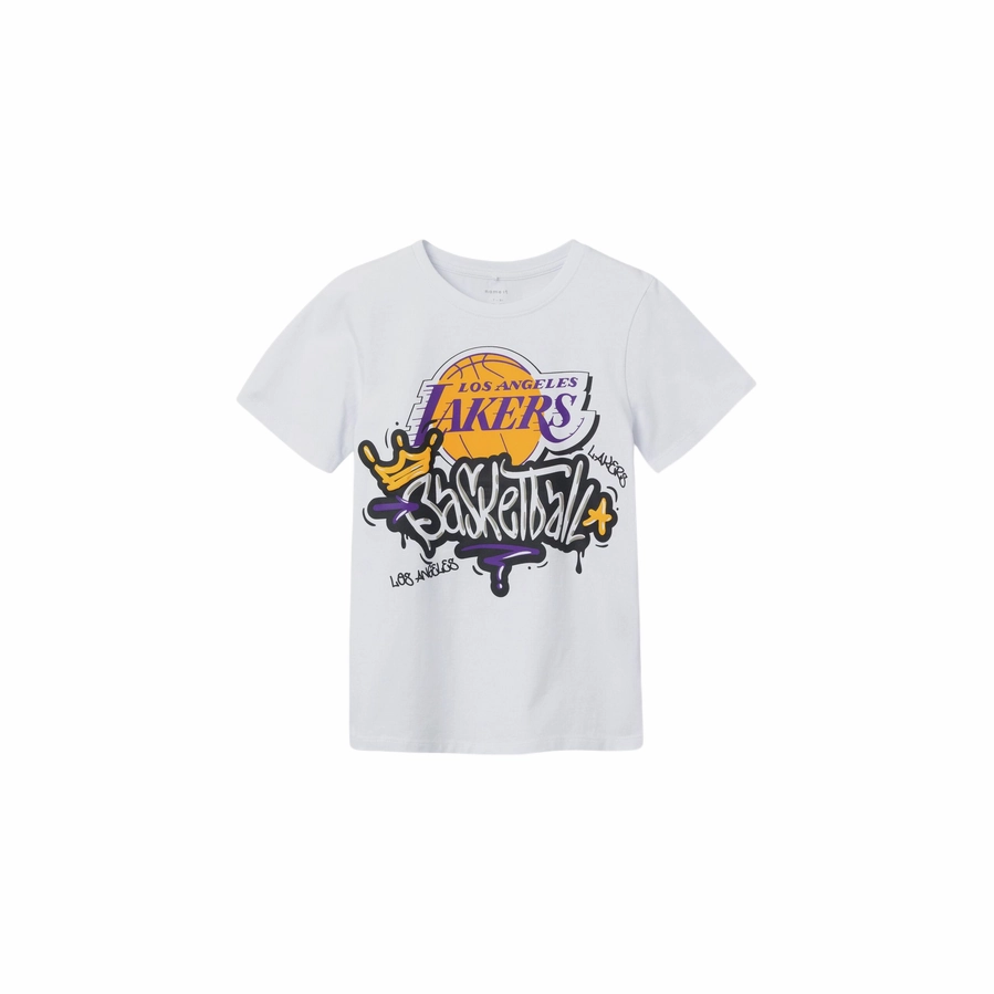 name it maglietta manica corta junior L.A. Lakers 13225992 bianco Sporty and Stylish Anti Pilling Treatment