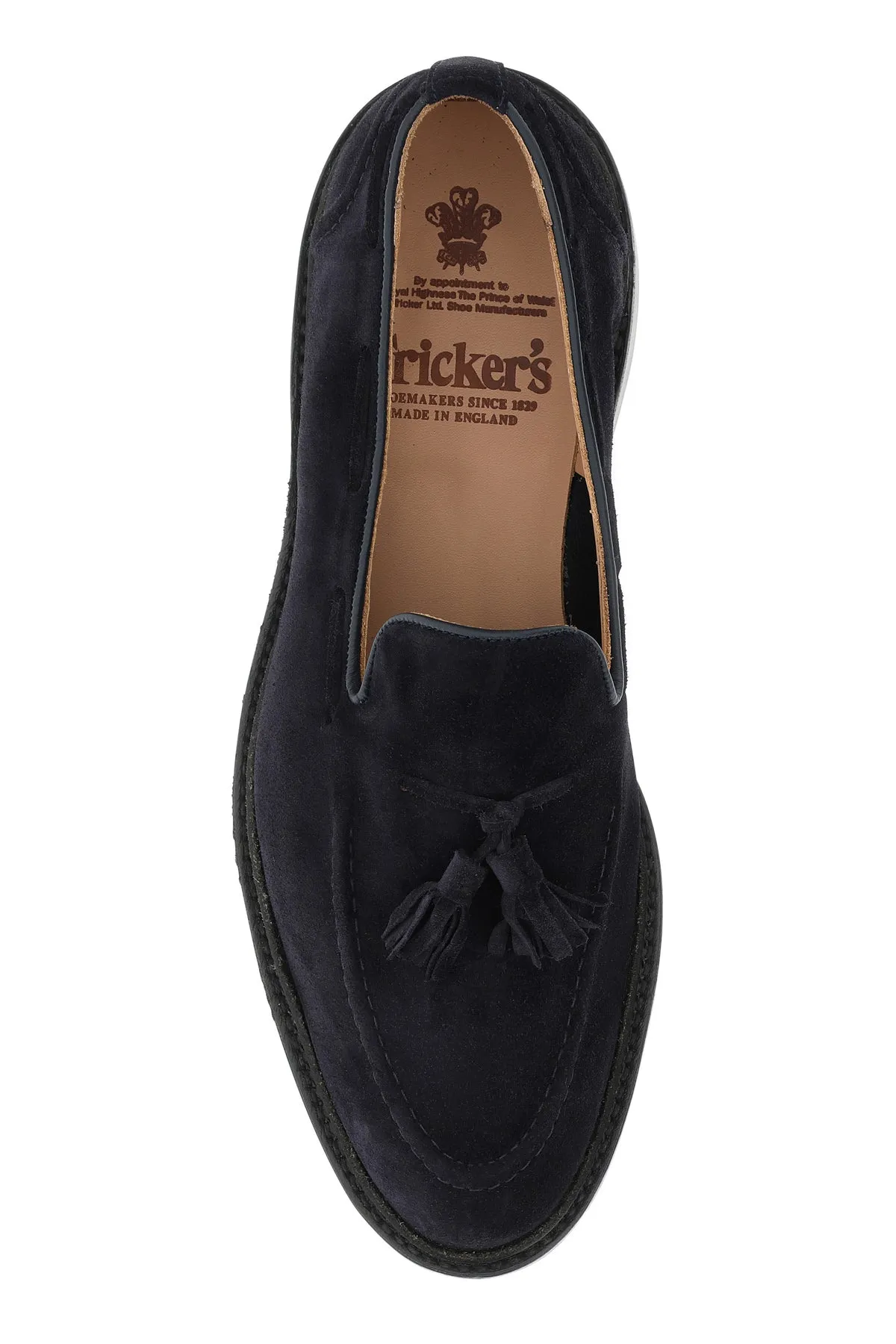 Navy blue suede Elton loafers