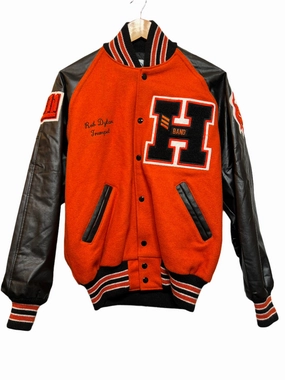 Style Driven Martial-arts Neff Mens Orange Varsity Jacket (Size M)