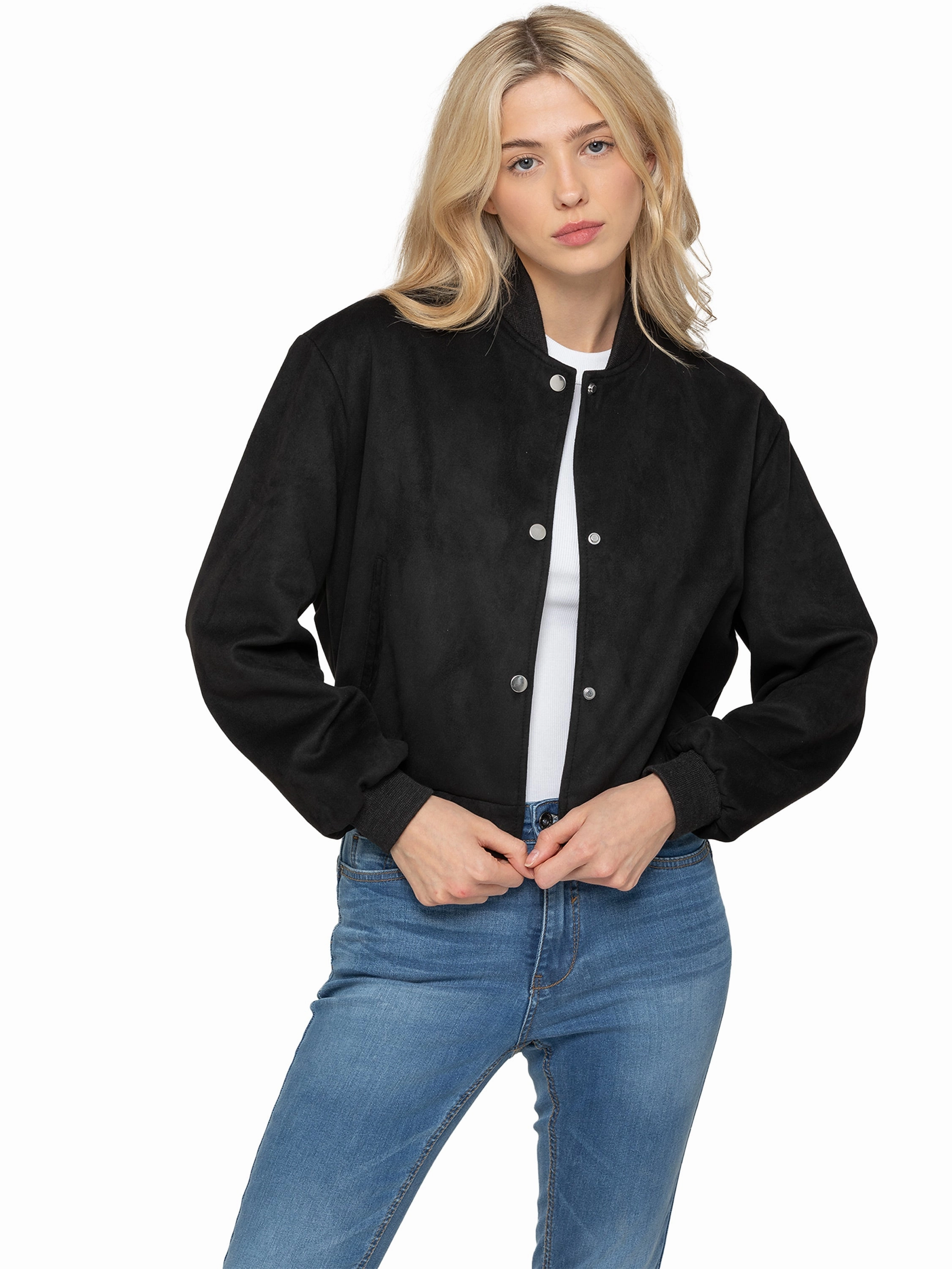 Enzo | Womens Suede Bomber Jacket Worth