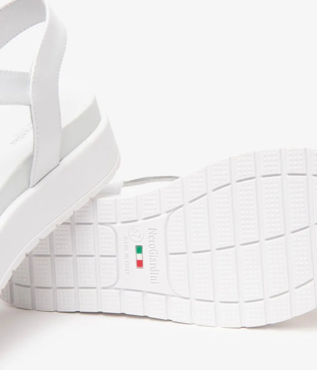 Nerogiardine white and gold leather platform sandals