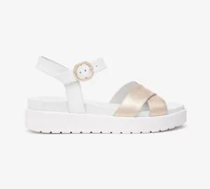Nerogiardine white and gold leather platform sandals