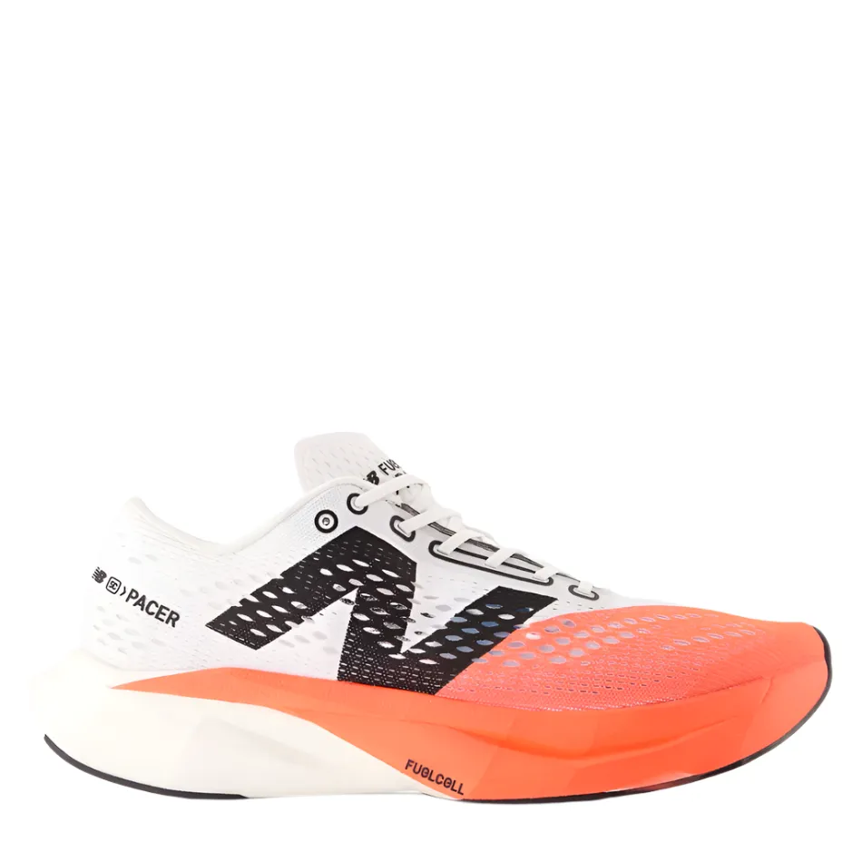 New Balance Men's Fuelcell Supercomp Pacer v2 Running Shoes in Urgent Red/White/Black AW25 running on flats Barefoot simulation