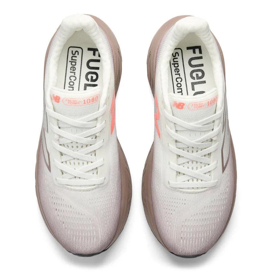 New Balance Women's 1080 v14 Running Shoes in Earth Shadow/Reflection/Urgent Red AW25 Structural Weave Technology Torsion Stability System