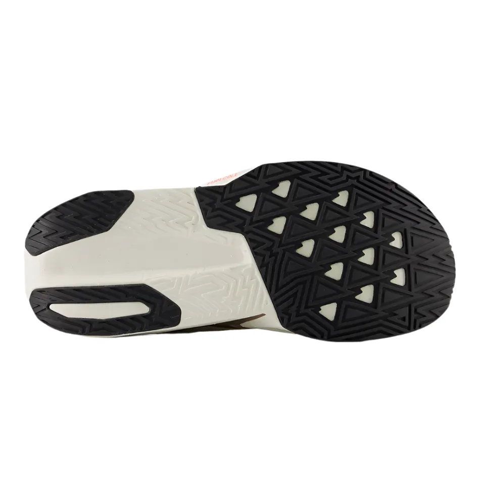 New Balance Women's Fuelcell Rebel v5 Running Shoes in Angora/Earth Shadow/Sea Salt AW25 Elastic laces