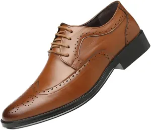 New Business Shoes Dress Shoes Men's Business Dress Casual Shoes Mens Oxford Shoes Genuine Calfskin Leather Brogue Dress Shoes Classic Business Formal Shoes Man Handcrafted