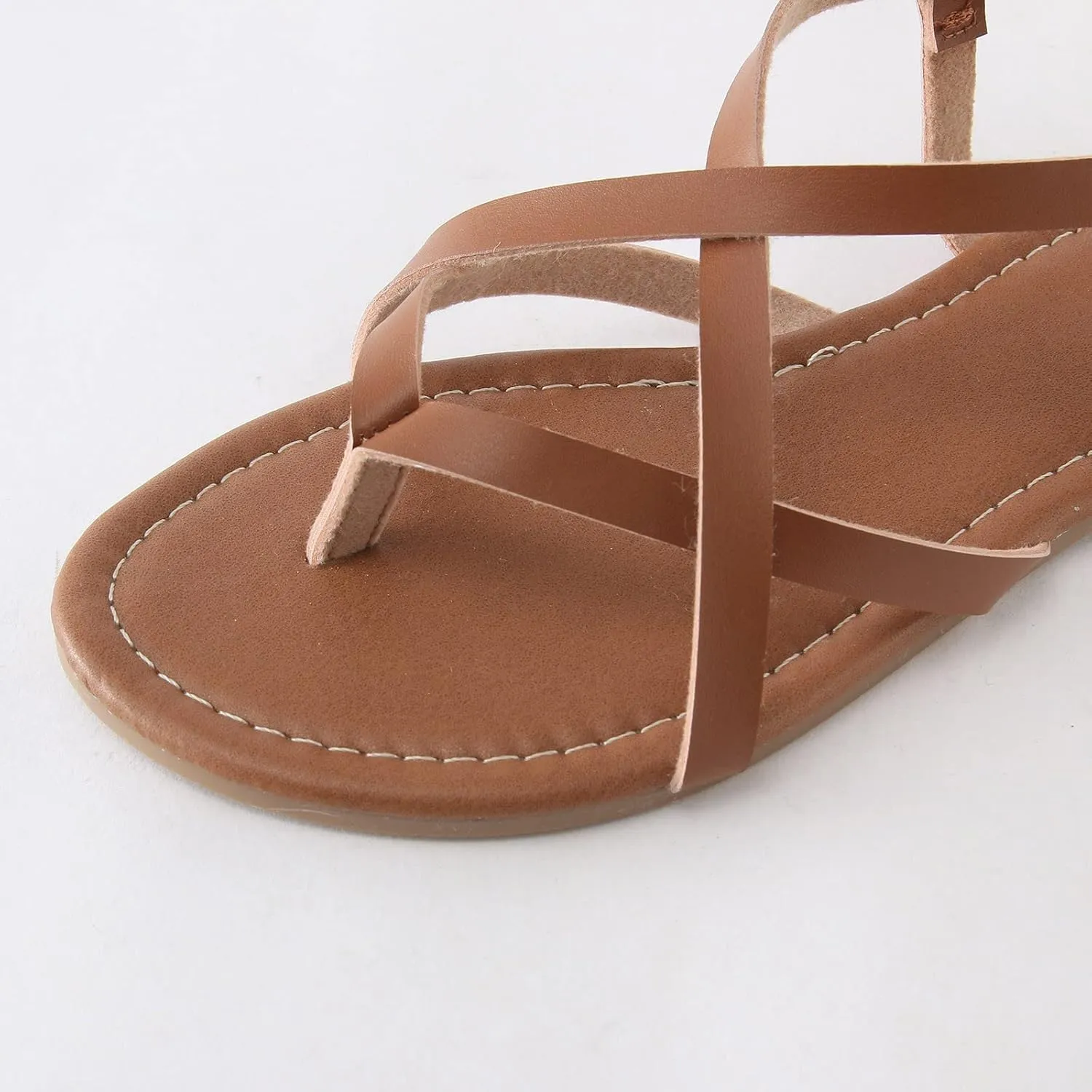 New Flat Bottom Clamping Sandals Foreign Trade Hollow Strap Beach Flat Bottom Memory Foam Women's Shoes Sandals