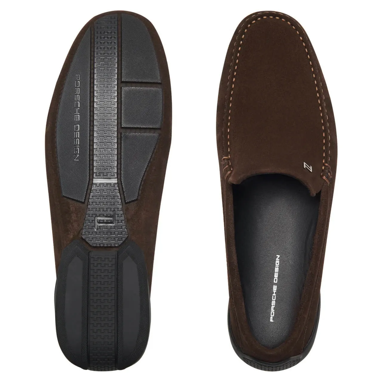 NEW Porsche Design Monaco Velours Espresso Moccasins US 9.5 MSRP $395