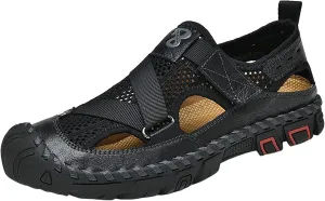 New Summer Sandals For Men's Breathable Korean Edition Slip On Cowhide Beach Leather Shoes Sandals for Men