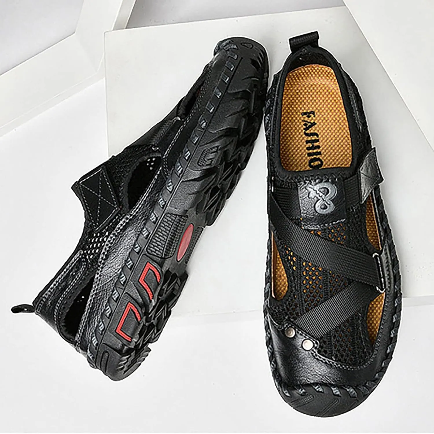 New Summer Sandals For Men's Breathable Korean Edition Slip On Cowhide Beach Leather Shoes Sandals for Men
