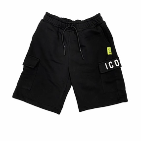 Flexible Fit Icon pantaloncino sportivo cargo da ragazzo con logo IBSH00689 nero