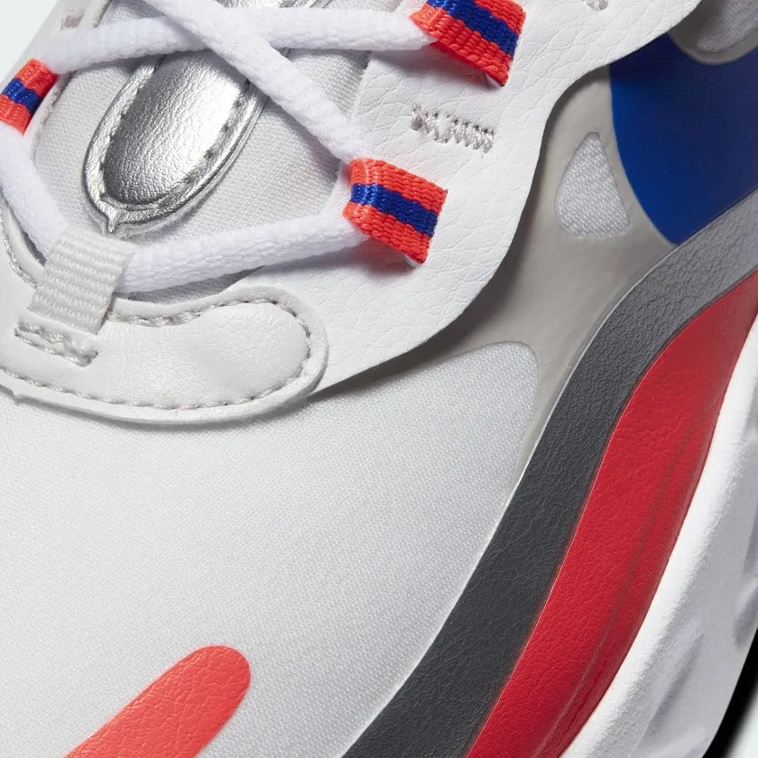 Nike Air Max 270 React Women's White Trainers CW3094 100 visible lacing shoes stability enhancement