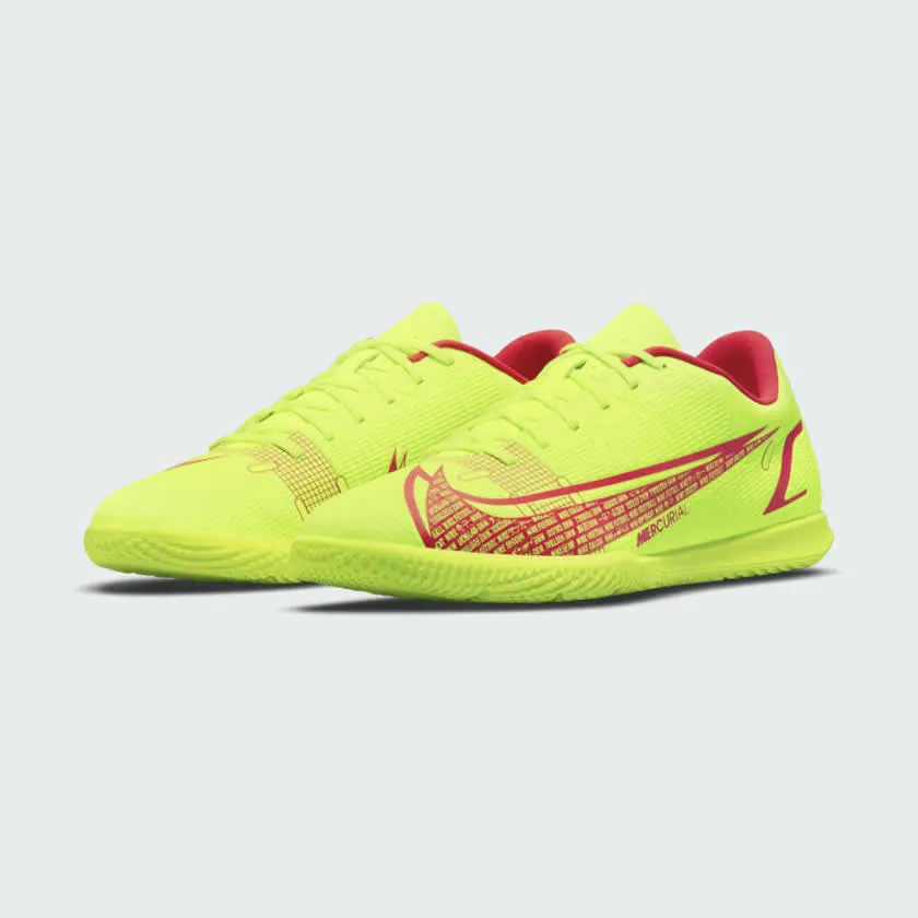 heel - hugging Orthopedic Footbed Option Nike Mercurial Vapor 14 Club IC Men's Indoor Football Boots - Volt CV0980 760