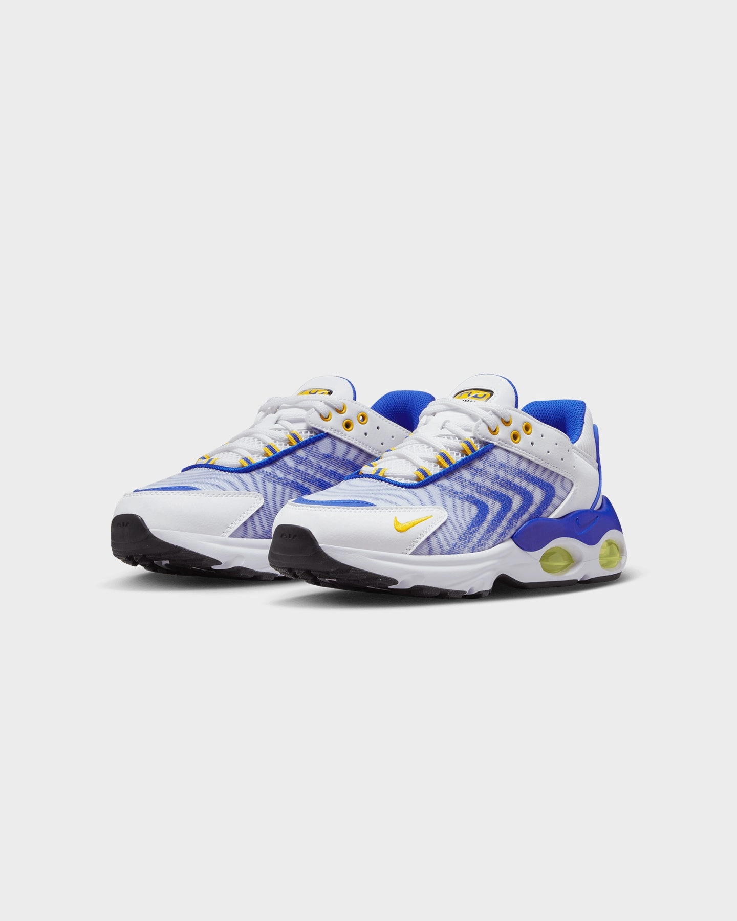 Nike Kids' Air Max TW (GS) "Racer Blue" White/Speed Yellow/Blue Soft Glide Ergonomic Frame