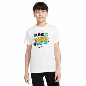 Embroidered Nike maglietta manica corta junior Dunk HQ3235-100 bianco