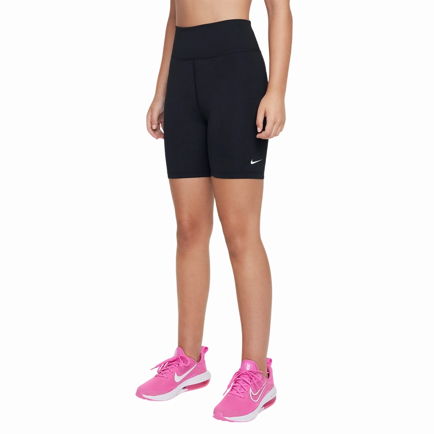 Nike pantaloncino elasticizzato da ragazza Dri-FIT 13 cm ONE FZ5603-010 nero Active Flex Clean Finish