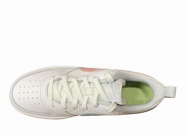 Nike scarpa sneakers da ragazza Court Borough Low 2 DD3023 100 bianco arrurro rosa Knit Woven Upper