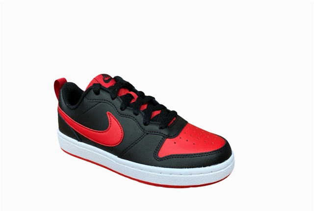 high - rebound shoes Flexibility Boost Nike scarpa sneakers da ragazzi Court Borough Low  BQ5448 007 nero rosso