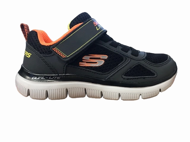 Skechers sneakers da bambino Flex Advantage 2.0 97451L CCBK grigio nero Elastic chemical - resistant