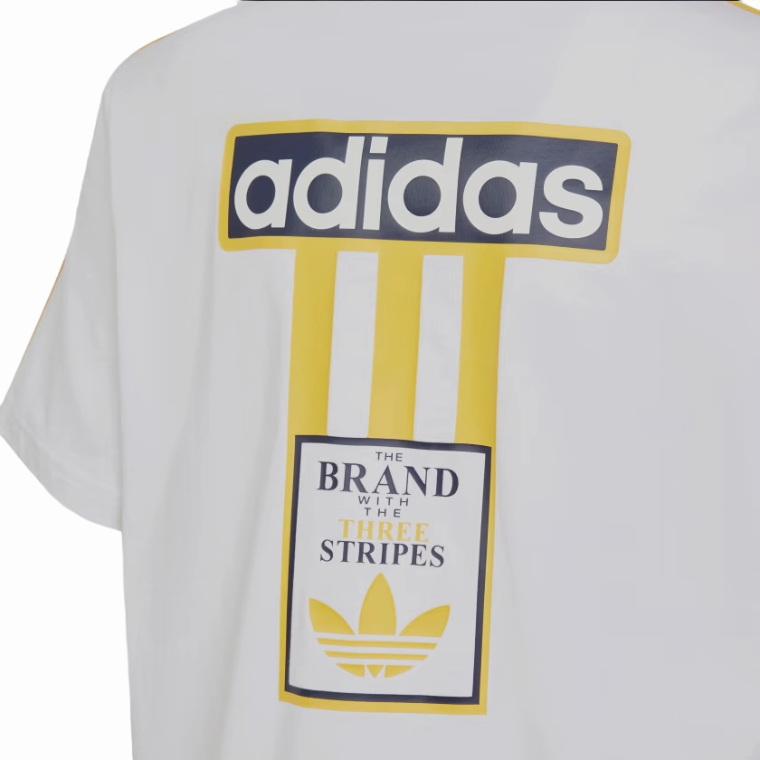 Moisture Management Adidas Originals maglietta manica corta per ragazzi Adibreak IN2121 bianco-giallo oro