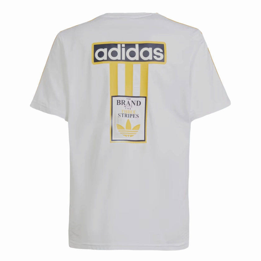 funky Adidas Originals maglietta manica corta per ragazzi Adibreak IN2121 bianco-giallo oro