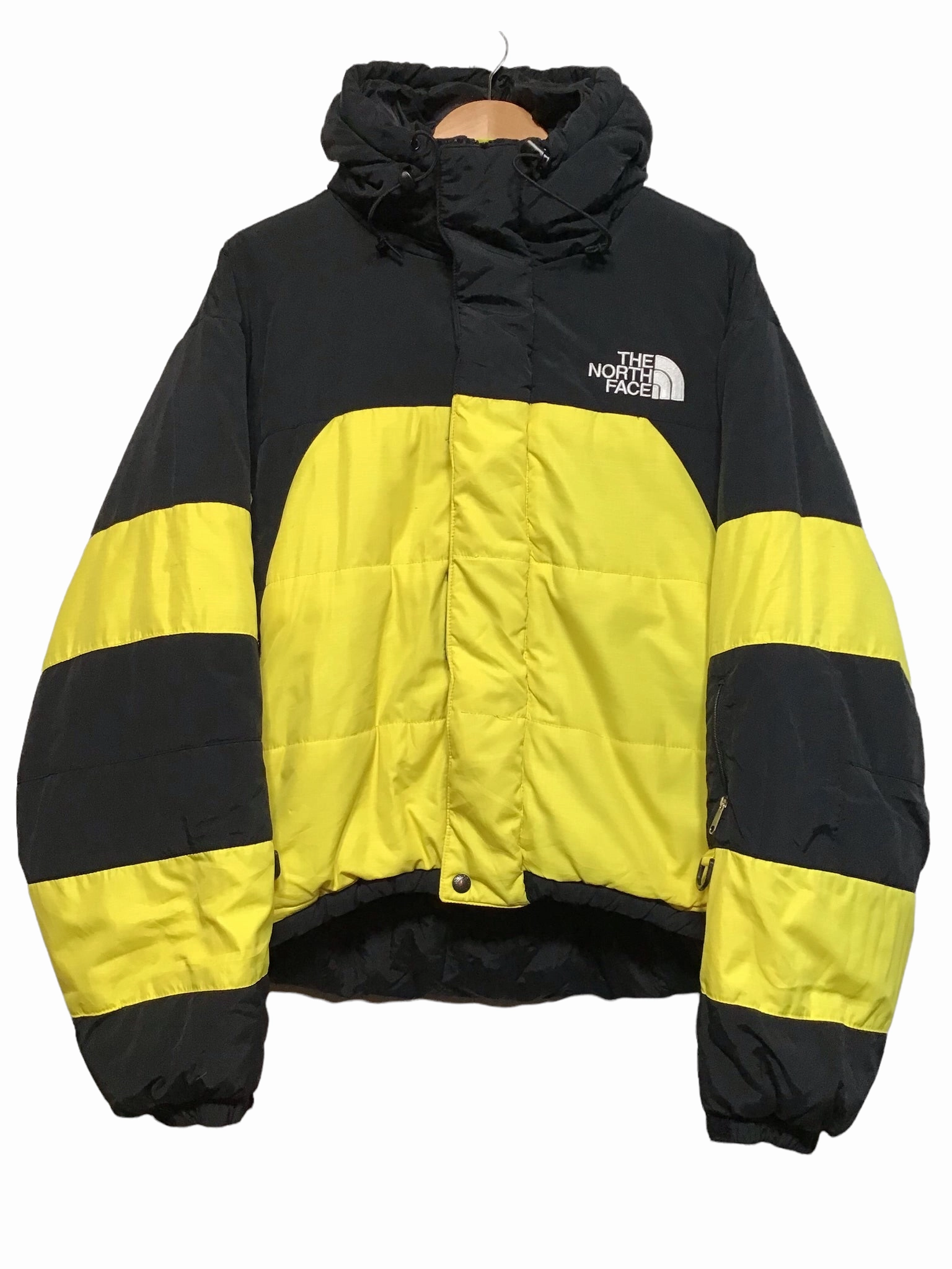 North Face Black & Yellow Puffer (Size L) DoubleStitchSeams Adjustable Detachable Hood
