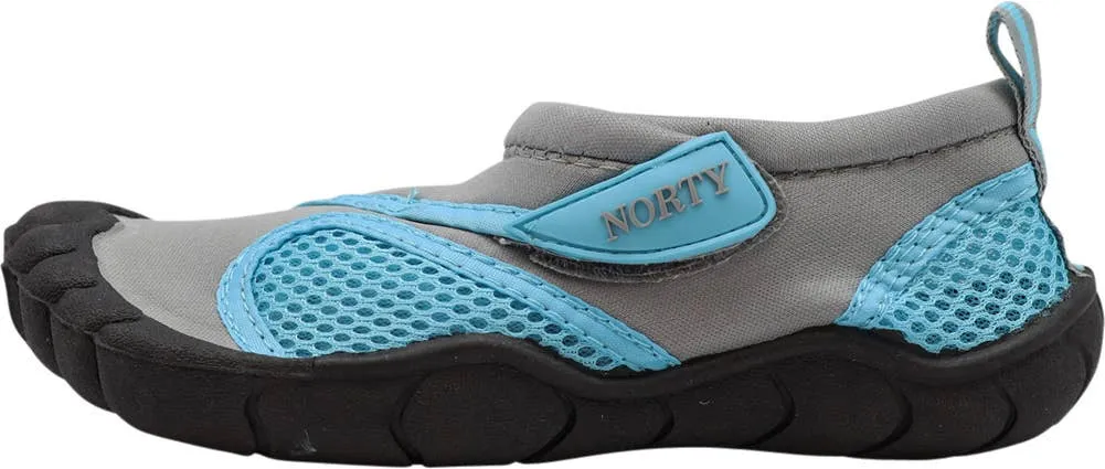 NORTY Girls 11-4 Grey/Aqua Watershoe 38887K