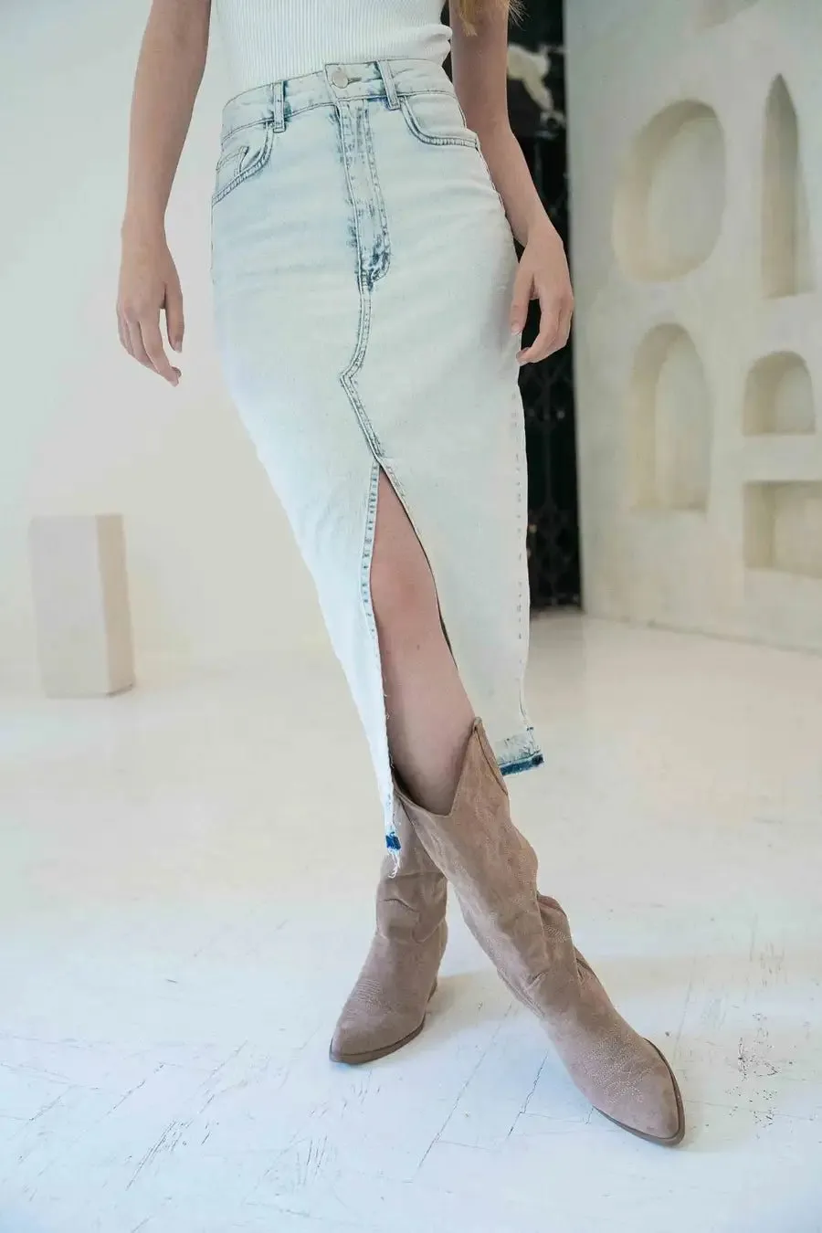 Nude Kaubojiški batai moterims - Cowboy boots