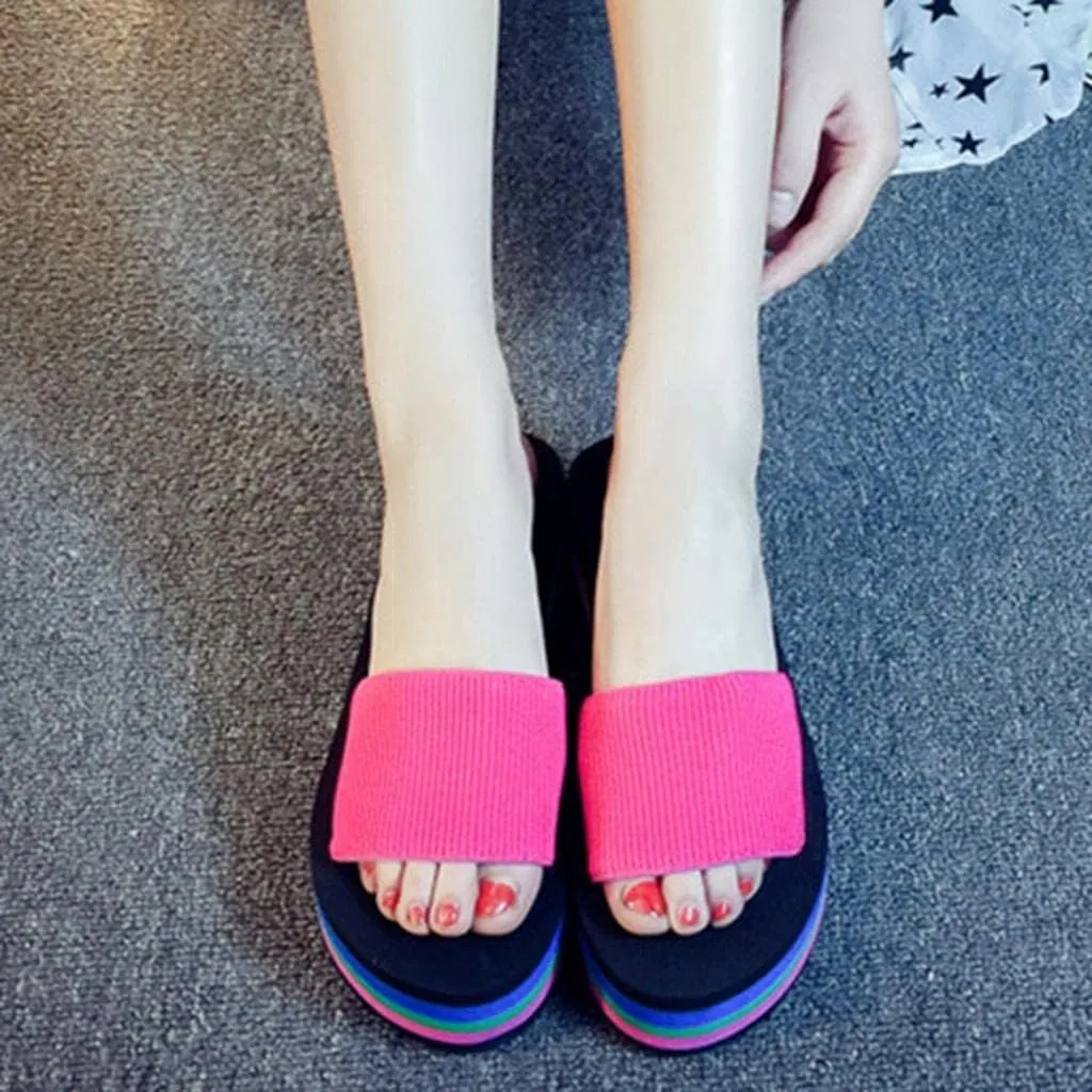 Nyybw Women's Foam Platform Slides Slip On Open Toe Sandals Summer Beach Vacation Casual Shoes Slippers Wedges Sandals