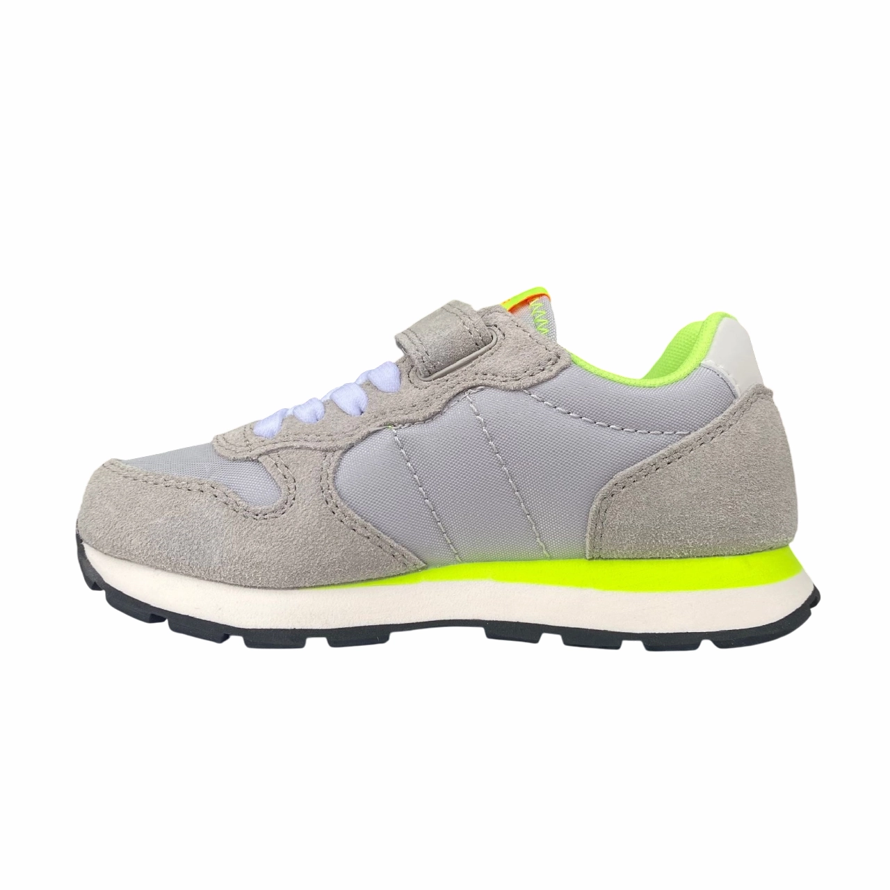 Dynamic Foot Contour compatible Sun68 scarpa sneakers da bambino con strappo e laccio elastico Tom Fluo Z35302K 06 grigio chiaro